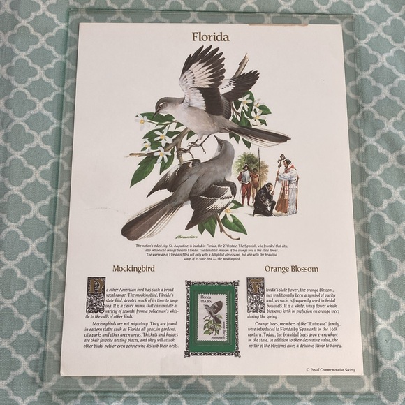 Postal Commemorative Society Other - Postal Commemorative Society Florida State Bird Print  & Stamp